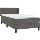 Box spring krevet s madracem tamnosivi 90x190 cm baršunasti | shoptok.hr