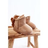 Boto Girls' Warm Snow Boots With Bows Beige Meriva | ePonuda.com