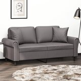  Dvosjed s ukrasnim jastucima sivi 140 cm od umjetne kože | shoptok.hr