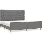 Maison Chic Posteljni okvir - Dvoposteljna postelja - Zakonska postelja brez vzmetnice temno siv 160x200 cm blago-J4382, (21769915) Cene