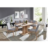 Cantus STOL, les, tekstil siva, barve hrasta | Shoptok.si