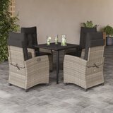  5-dijelni vrtni blagovaonski set od poliratana s jastucima sivi Siva Dužina stola 80 cm | Shoptok.si