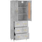  Visoka komoda siva betona 69 5x34x180 cm od konstruiranog drva | shoptok.hr