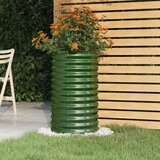 vidaXL visoka greda iz prašno premazanega jekla 40x40x68 cm zelena | Shoptok.si