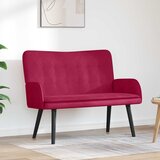  Kauč za dvoje boja crnog vina 115 x 61 x 87 cm Baršun | shoptok.hr
