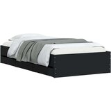 vidaXL okvir za krevet s ladicama crni 100x200 cm konstruirano drvo | shoptok.hr
