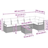  Set sofe 7 pcs Smeđa poliratan | shoptok.hr