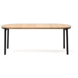 Kave Home Raztegljiva jedilna miza z mizno ploščo v hrastovem dekorju v naravni barvi 90x120 cm Montuiri – | Shoptok.si