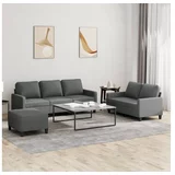 vidaXL 3-dijelni set sofa s jastucima tamnosivi od tkanine