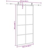  Klizna vrata s okovima crna 102,5x205 cm ESG staklo | shoptok.hr