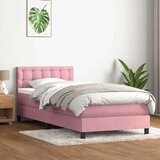 Box spring postelja z vzmetnico roza 80x220 cm žamet, (21792485) Cene