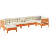  7-dijelni set vrtnih sofa s jastucima voštano smeđi od borovine | shoptok.hr