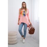 Kesi Oversize blouse with rainbow lip print apricot | shoptok.hr