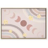  Slika - Joyful Sky - Yellow Cheerful Stars with a Rainbow Against the Phases of the Moon in a Light Beige Sky Hue 60x40 U prirod | shoptok.hr