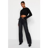 Trendyol Black High Waist Wide Leg Jeans Cene
