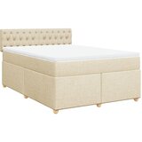  Krevet s oprugama i madracem krem 160x200 cm od tkanine | shoptok.hr