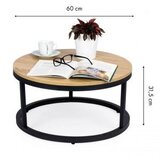 ModernHome PJJCFT0068 – Okrogla mizica za kavo 60 × 31,5 cm, kovinska konstrukcija, loft dizajn | Shoptok.si