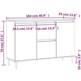vidaXL Komoda bijela 104x35x70 cm od konstruiranog drva | shoptok.hr
