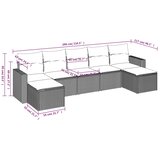  7-dijelni set vrtnih sofa od poliratana s jastucima crni | shoptok.hr