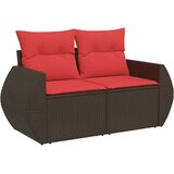  5-dijelni set vrtnih sofa s jastucima poliratan smeđi | shoptok.hr