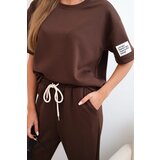 Kesi Włoski Women's viscose set with short sleeves and trousers brown | ePonuda.com