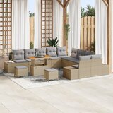 vidaXL 13-dijelni vrtni sofa set s jastučićima bež poli ratan akacija Cijene