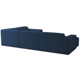 Scandic Temno modra kotna sedežna garnitura iz tkanine bouclé (v obliki črke "U") Roxy – | Shoptok.si