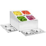 vidaXL Gastronomsko držalo s 4 GN 1/6 posodami nerjaveče jeklo | Shoptok.si