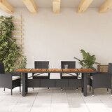  Vrtni stol s pločom od drva bagrema crni 240x90x75cm poliratana | Eponuda.com