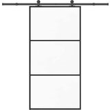 vidaXL Drsna vrata z opremo ESG steklo in aluminij 102x205 cm | Shoptok.si