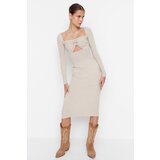 Trendyol Beige Cut Out Detailed Knitwear Dress | Shoptok.si