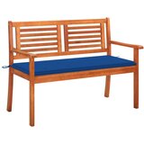 vidaXL Vrtna klop za 2 osebi z blazino 120 cm trden evkaliptus Cene