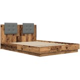  Okvir kreveta s uzglavljem s uzglavljem Staro drvo 120 x 200 cm | shoptok.hr