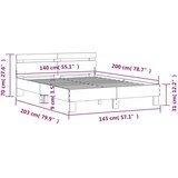 vidaXL Okvir za krevet s uzglavljem boja hrasta 140x200 cm drveni | shoptok.hr