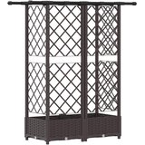  Povišeni krevet s mrežom i krovom Smeđa 124 x 40 x 123 cm PP | shoptok.hr