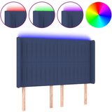 Maison Chic led posteljno vzglavje - vzglavna omarica - nočna omarica modro 147x16x118/128 cm blago, (21711634) Cene