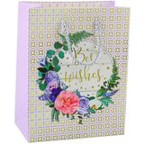 GIFT Bag Patterns Flowers Best Wishes 23 x 18 x 10.5 cm | shoptok.hr