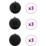  Set Božićnih Kuglica XL 9 pcs Crna Plastika | Eponuda.ba