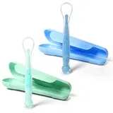 BabyOno Be Active Suction Baby Spoon žlička + embalaža Blue 6 m+ 1 kos
