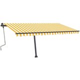  Tenda na ručno uvlačenje s LED svjetlima 450x300 cm žuto-bijela | shoptok.hr