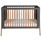 Troll nursery® otroška posteljica torsten™ 60x120 seal grey/teak Cene