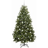 vidaXL Umestno božično drevo z LED lučmi Zelena 180 cm PVC in kovina | Shoptok.si