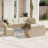  8-dijelni set vrtnih sofa od poliratana s jastucima bež | shoptok.hr