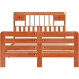 vidaXL Knjižna postelja brez vzmetnice vošč. rjava 140x190 cm borovina | Shoptok.si