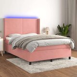  Box spring postelja z vzmetnico LED roza 80x200 cm žamet, (20899528) | Shoptok.si