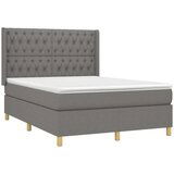  Krevet box spring s madracem LED tamnosivi 140x200 cm tkanina | shoptok.hr