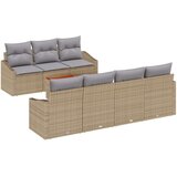  8-delna vrtna sofa z blazinami bež poli ratan akacija, (22090832) | Shoptok.si