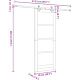 vidaXL Klizna vrata s hardver setom bijela 78x202 cm od drva borovine | shoptok.hr