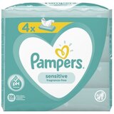 Pampers vlažne maramice Sensitive / 4 x 52 komada Slike