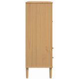  Visoka komoda SENJA smeđa izgled ratana 90x40x112 cm borovina | shoptok.hr